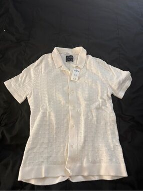 Abercrombie knit polo - cream